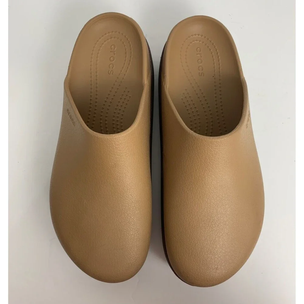 Crocs Dylan Platform Clog Shoes Womens 11 Tan Brown Comfort Chunky Mule Slip On - Picture 4 of 11